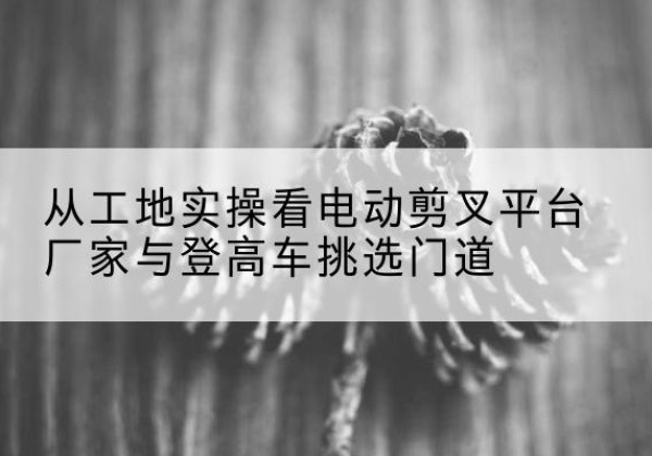 双清电动剪叉升降平台厂家-从工地实操看电动剪叉平台厂家与登高车挑选门道